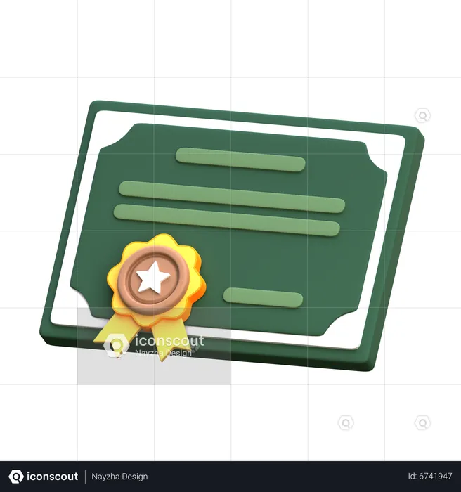 Certificate  3D Icon