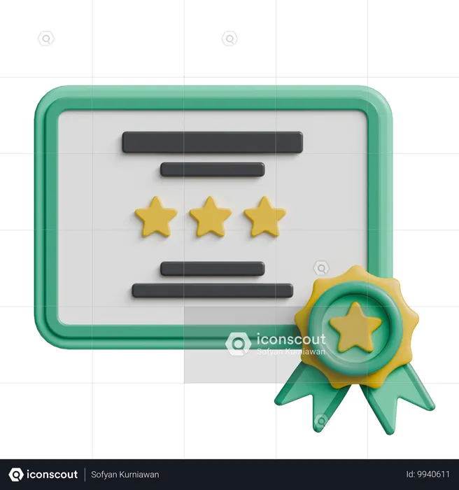 Certificate  3D Icon