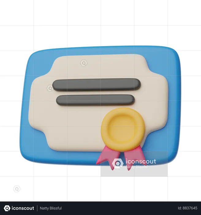 Certificate  3D Icon