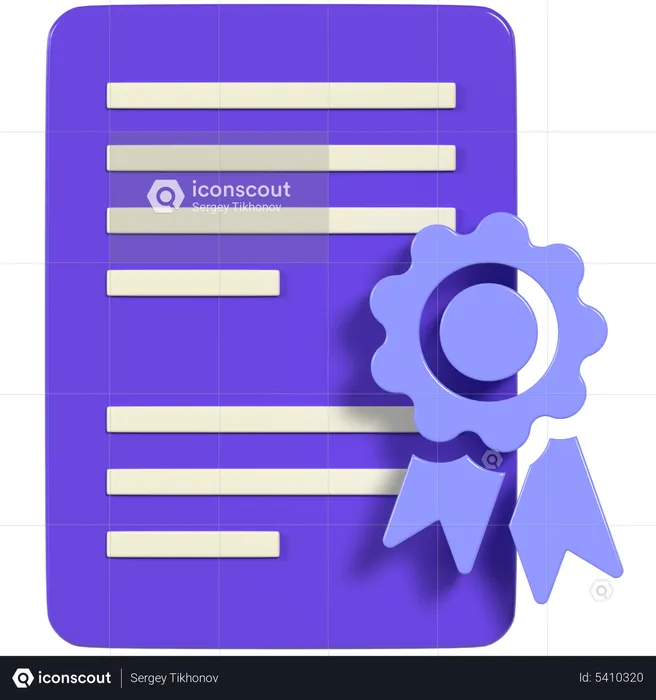 Certificate  3D Icon