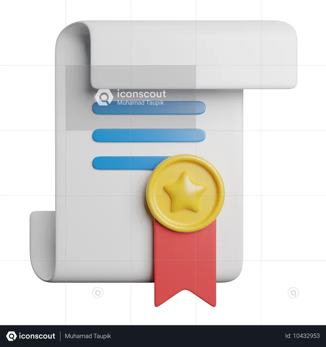 Certificate  3D Icon
