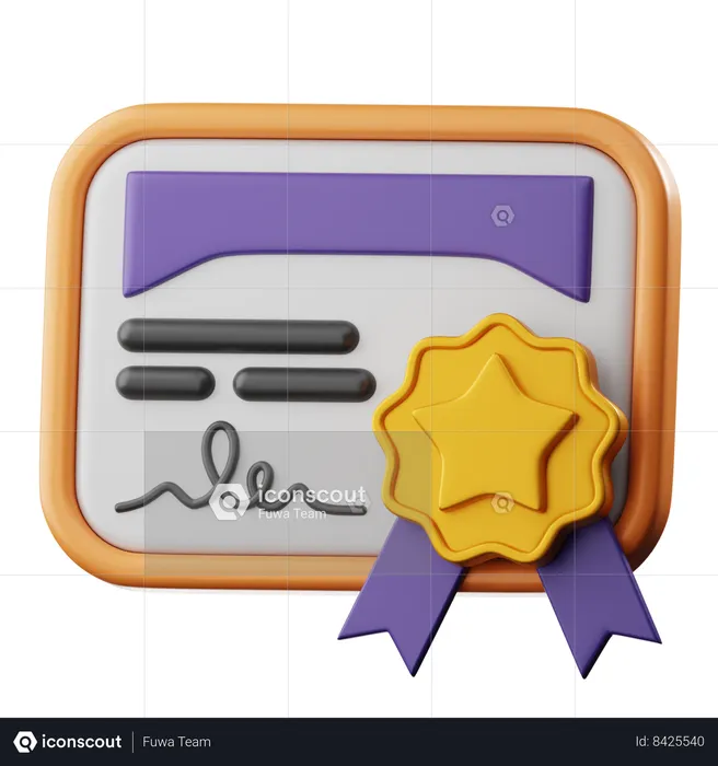 Certificate  3D Icon