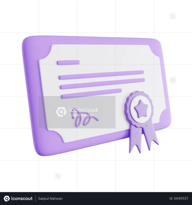 Certificate  3D Icon