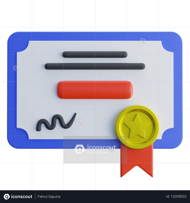 Certificate  3D Icon