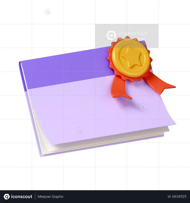 Certificate  3D Icon