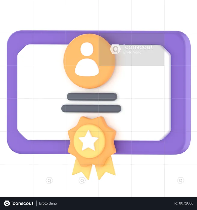 Certificate  3D Icon