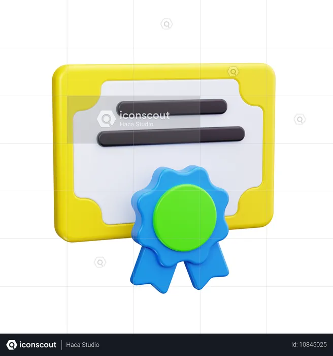 Certificate  3D Icon