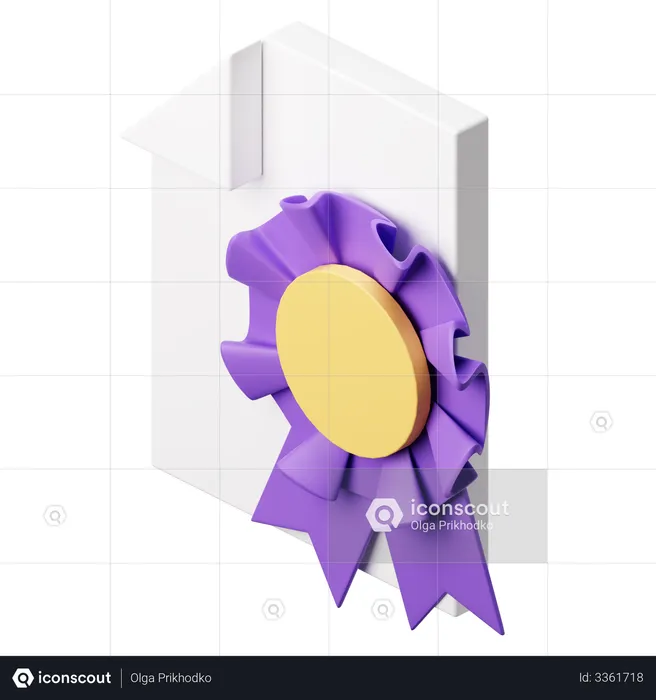 Certificate  3D Illustration