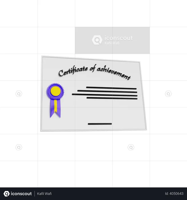 Certificate  3D Illustration