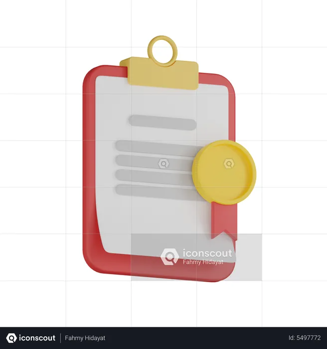 Certificate Clipboard  3D Icon