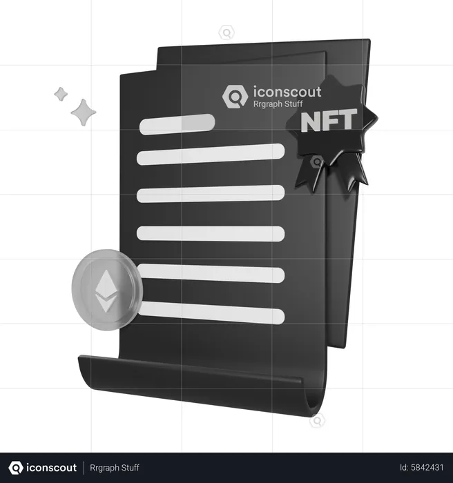 Certificate Of Ownership Nft  3D Icon