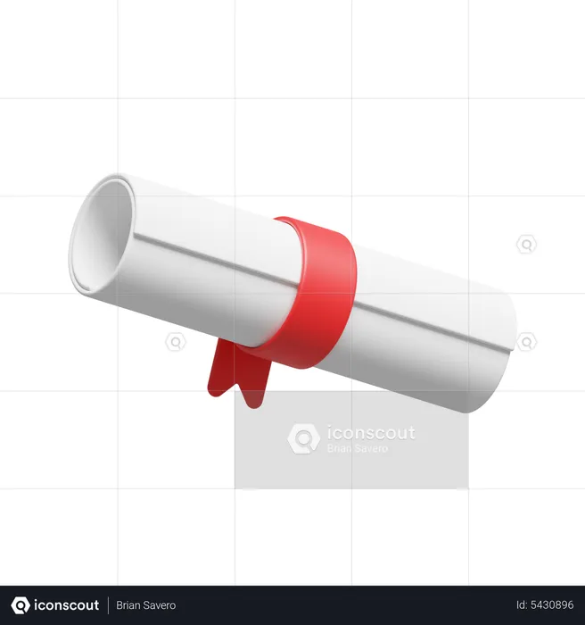 Certificate Paper Scroll  3D Icon