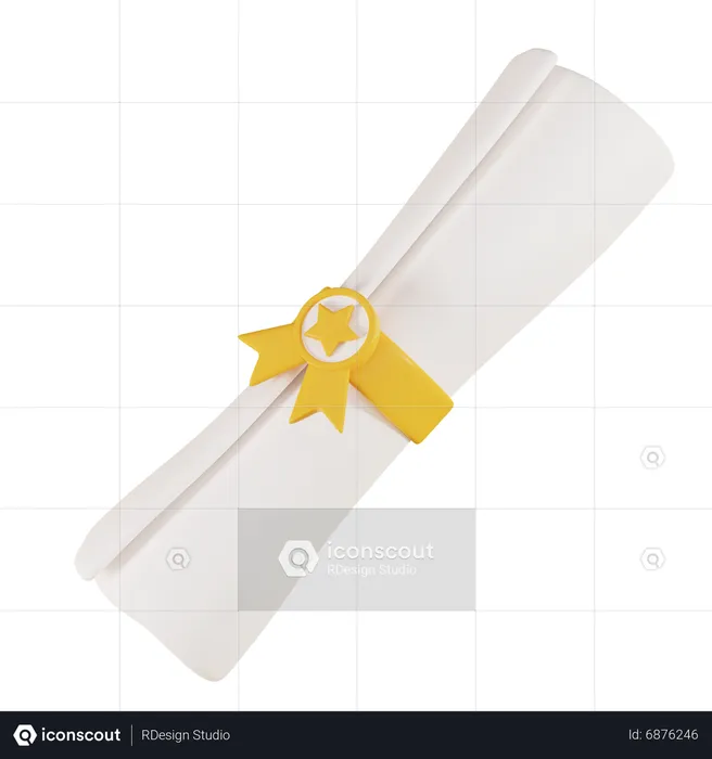 Certificate Scroll  3D Icon