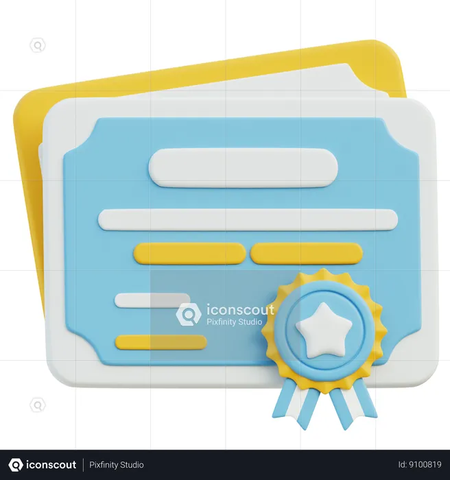 Certification Award  3D Icon