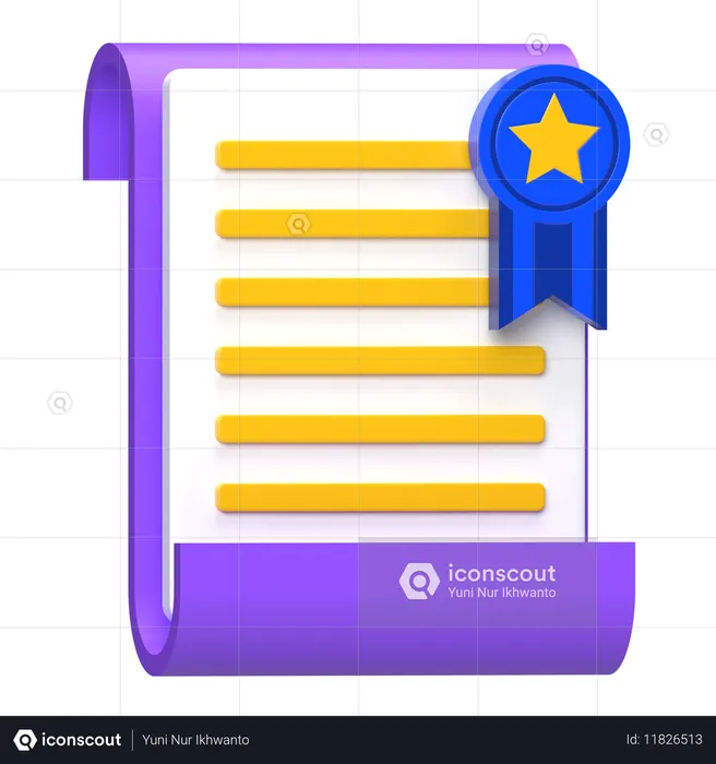 認証文書  3D Icon