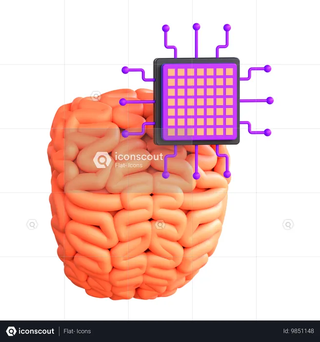 Cerveau artificiel  3D Icon