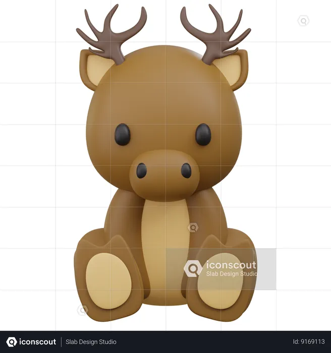 Cervo fofo  3D Icon