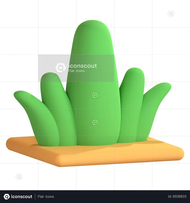 Césped verde  3D Icon