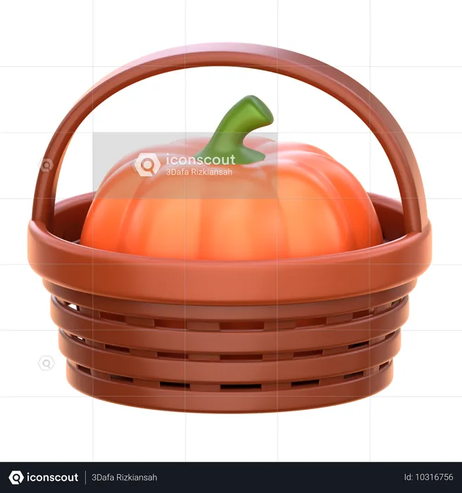 Cesta de calabaza  3D Icon