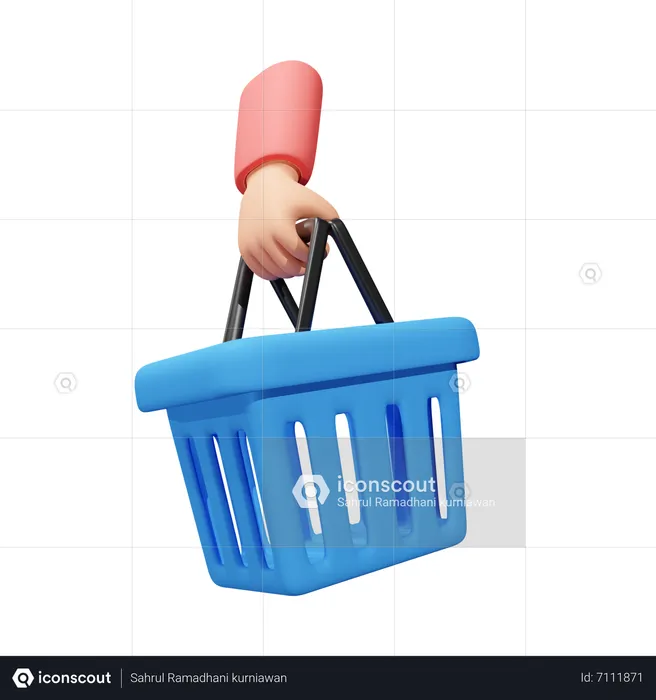 Segurando o carrinho de compras  3D Icon