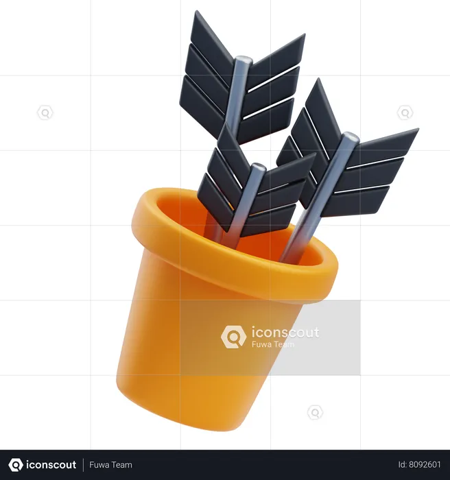 Canasta de flechas  3D Icon