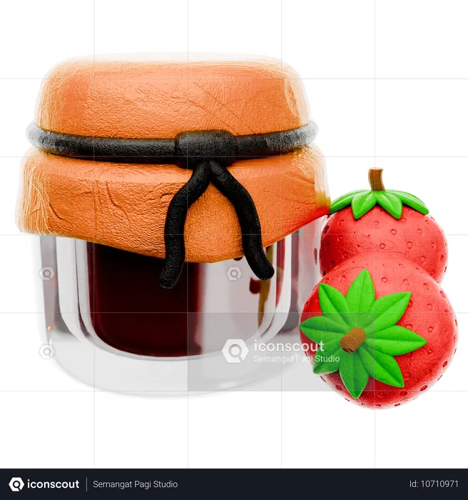 Cesta de fresas  3D Icon