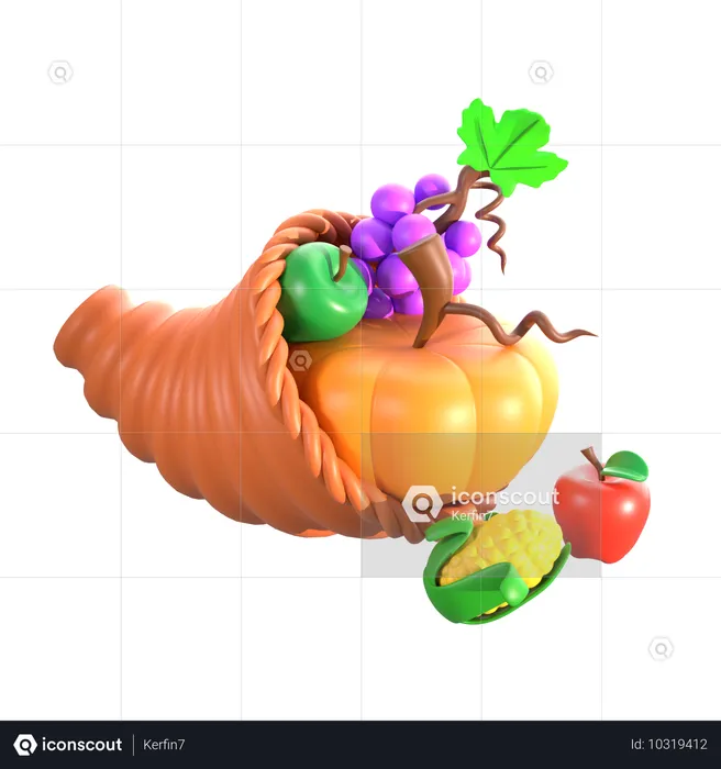 Canasta de frutas  3D Icon