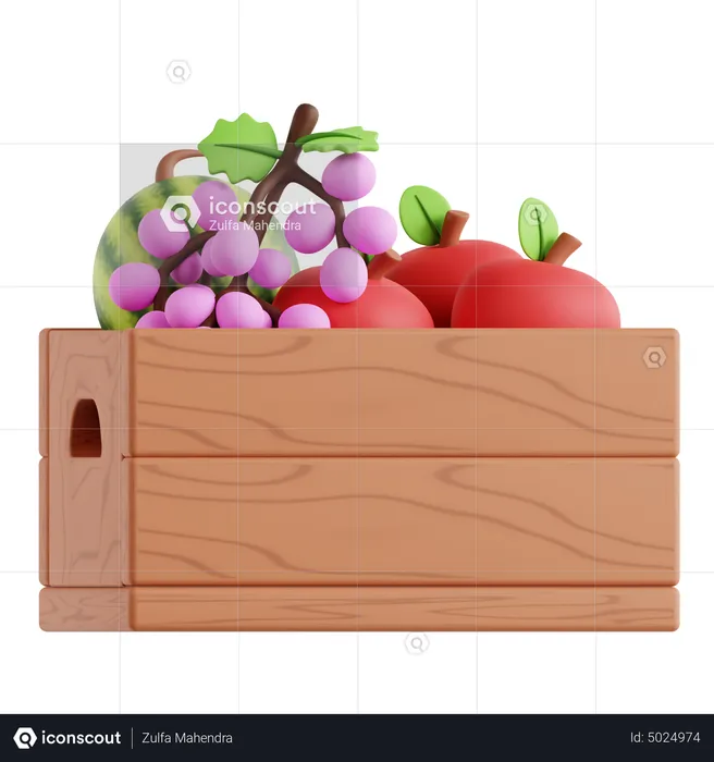 Cesta de frutas  3D Icon