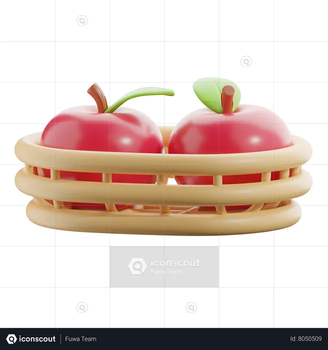 Canasta de frutas  3D Icon