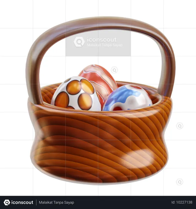 Cesta de ovos de páscoa  3D Icon