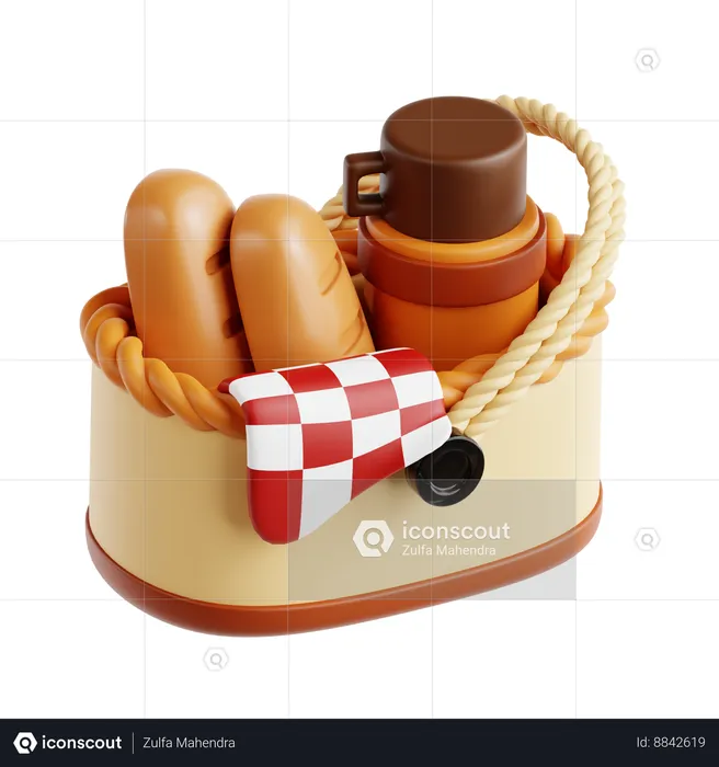 Cesta de picnic  3D Icon
