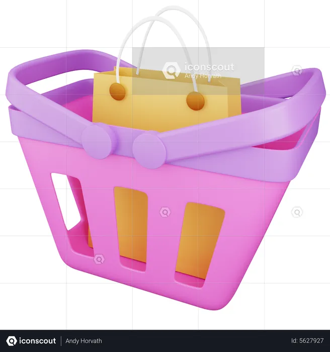 Cesta de compras  3D Icon