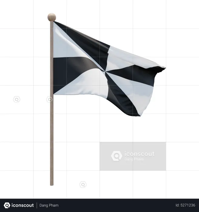 Ceuta-Fahnenmast Flag 3D Icon