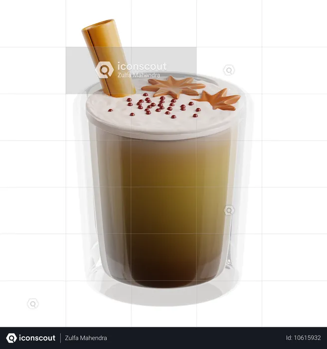 Té chai con leche  3D Icon