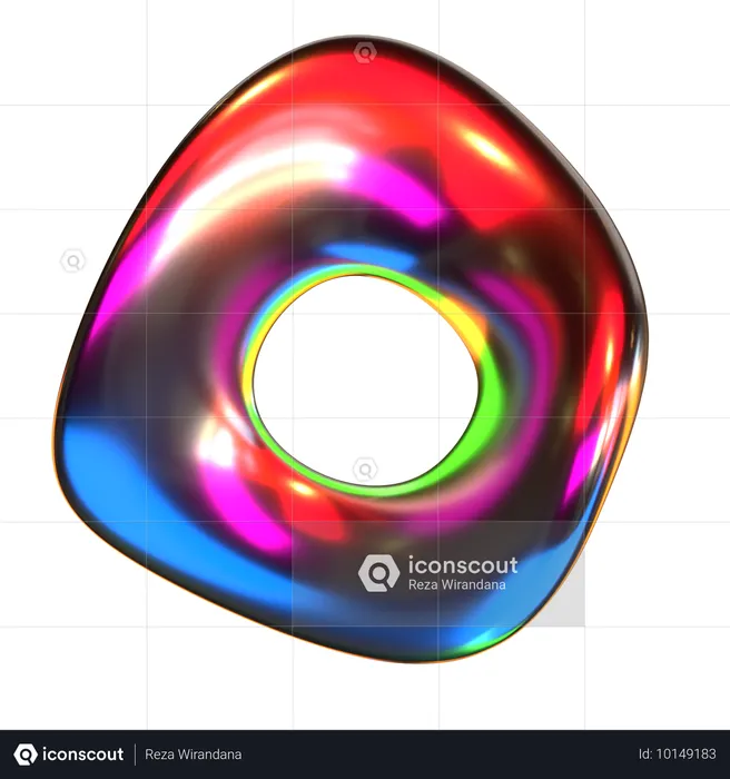 Chain Holographic Shapes  3D Icon