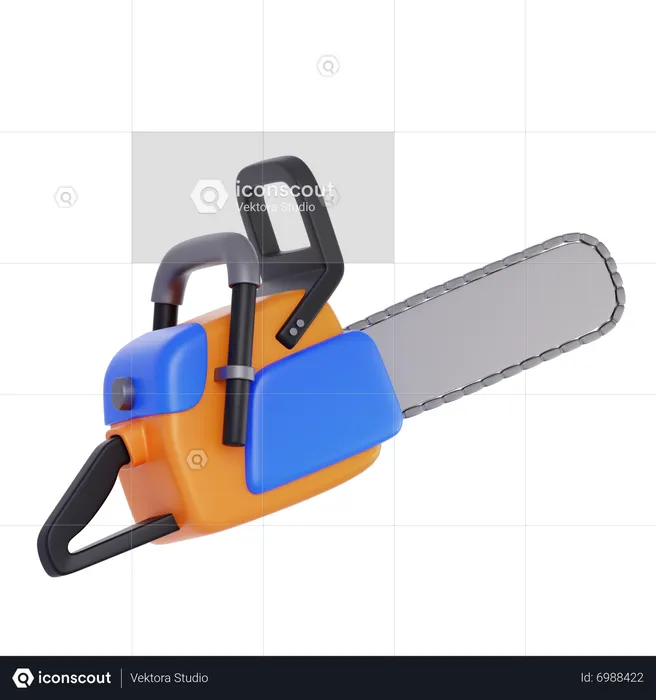 Chain Saw Machine  3D Icon