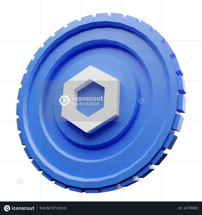 Chainlink Coin  3D Illustration