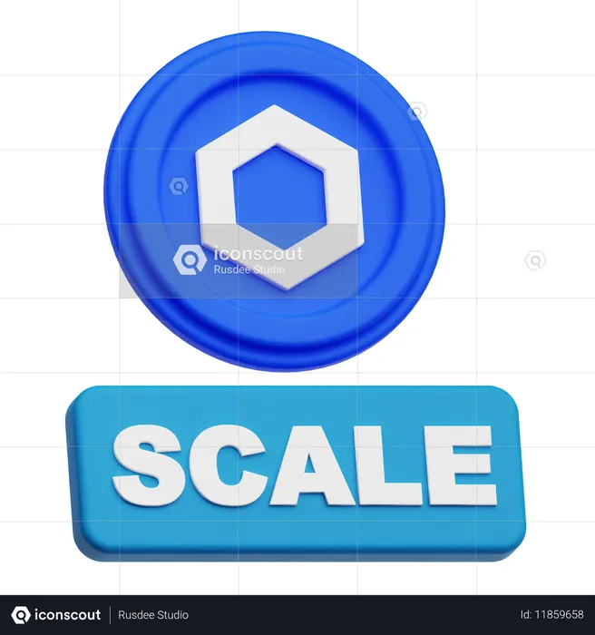 Chainlink Coin scale  3D Icon