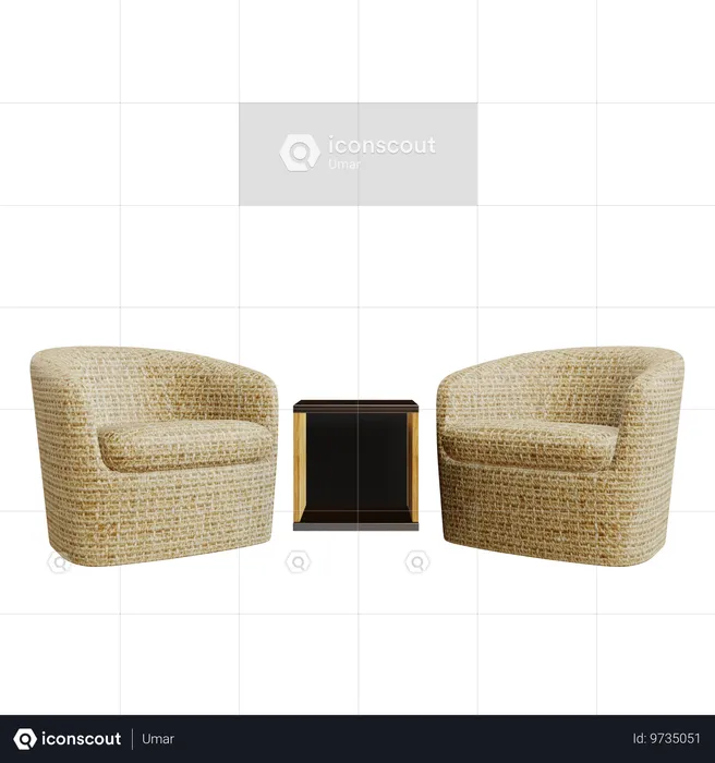 Chair Set  3D Icon