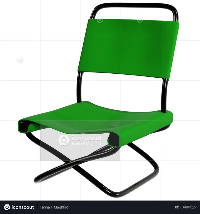 Chaise de camping verte moderne  3D Icon