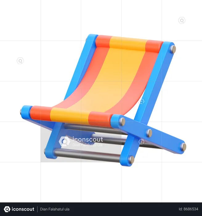 Chaise de plage  3D Icon