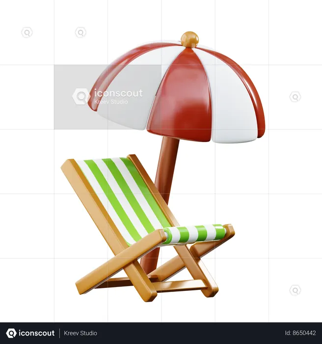 Chaise de plage  3D Icon