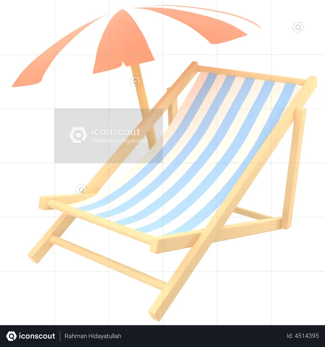 Chaise de plage  3D Illustration