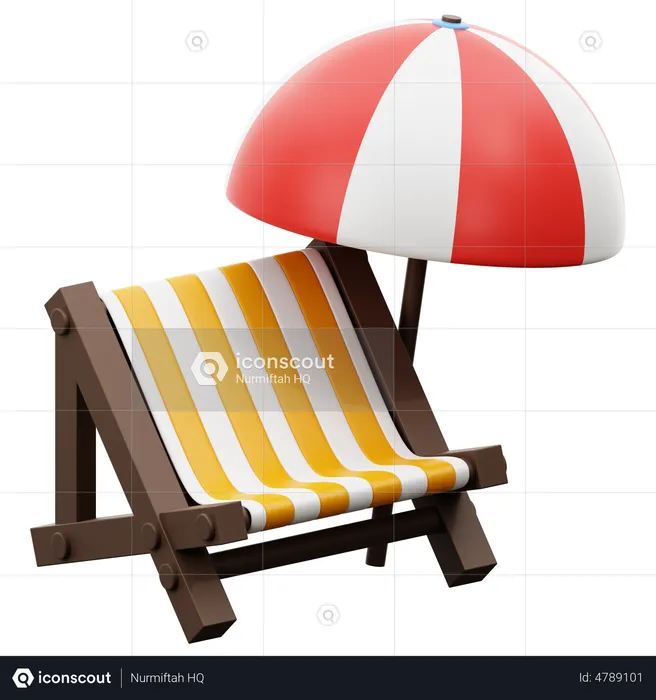 Chaise de plage  3D Icon