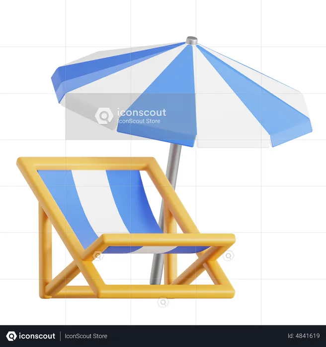 Chaise de plage  3D Icon