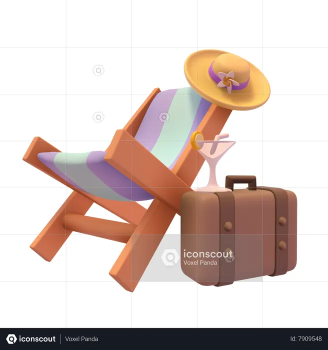 Chaise de plage  3D Icon