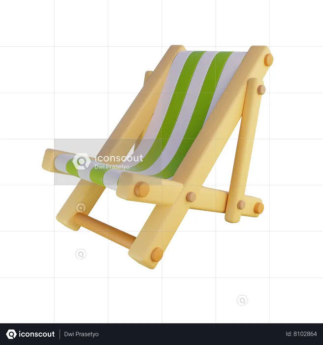 Chaise de plage  3D Icon