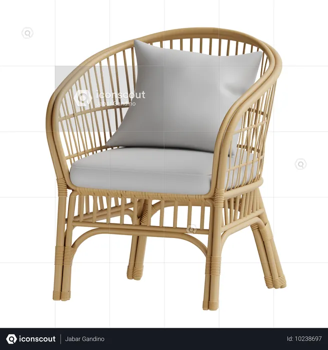 Chaise en rotin  3D Icon