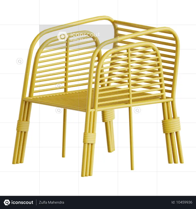 Chaise en rotin  3D Icon