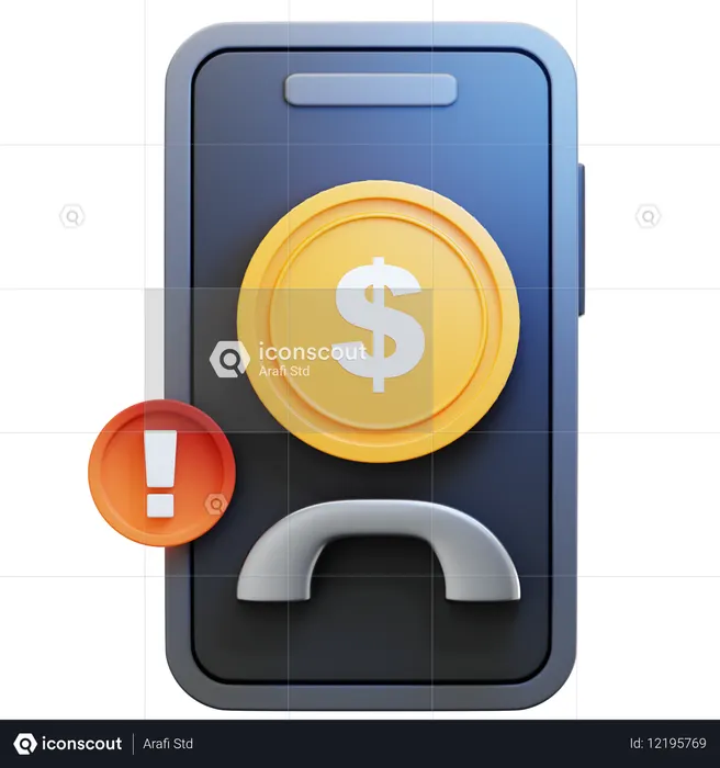Chamada de spam bancário  3D Icon